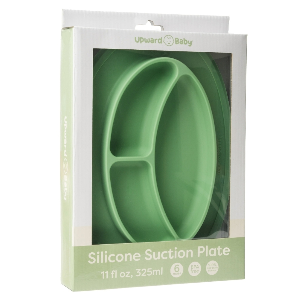 NEW UpwardBaby Divider Plate with Suction Placemat Baby Infant Toddler Feeding